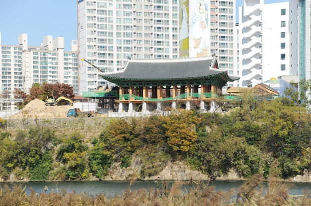 태화루복원공사 모습