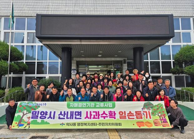 241115 약사동행정복지센터 및 주민자치위원회, 밀양시 산내면 사과수확 일손돕기 실시