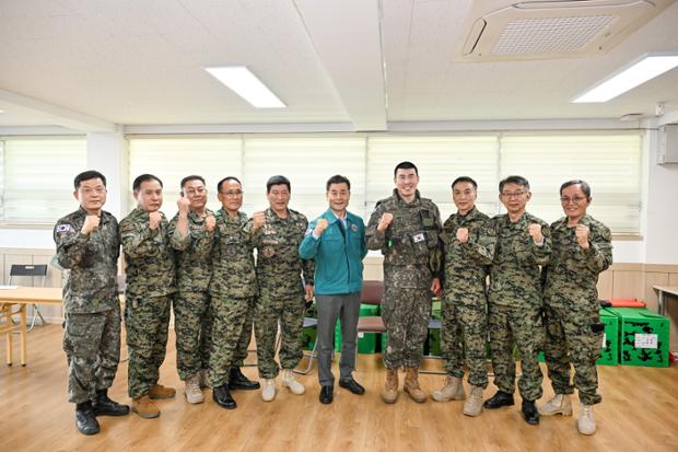 복산동 예비군동대 작계훈련 격려
