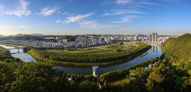 남산에서본 태화강 국가정원주변시가지전경