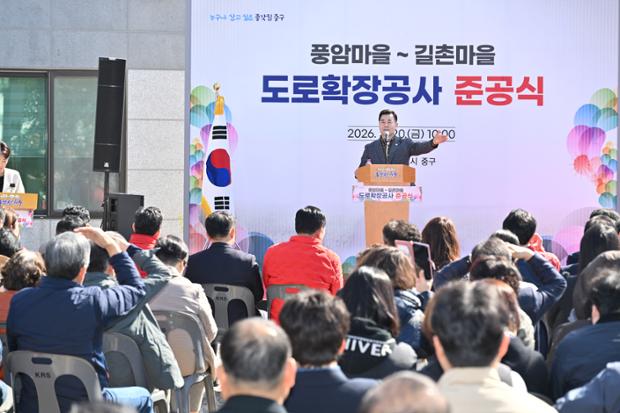 ‘안전한 생활환경 조성’…중구, 풍암마을~길촌마을 도로 확장 완료 -2