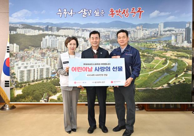 롯데이네오스화학㈜, 어린이날 행사 과자 400상자 후원