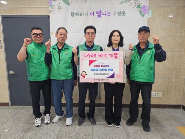우정동 새마을협의회, 이웃돕기 후원금 30만 원 전달