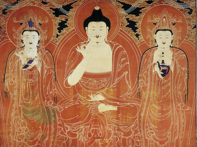 백양사 아미타 삼존후불탱화 이미지