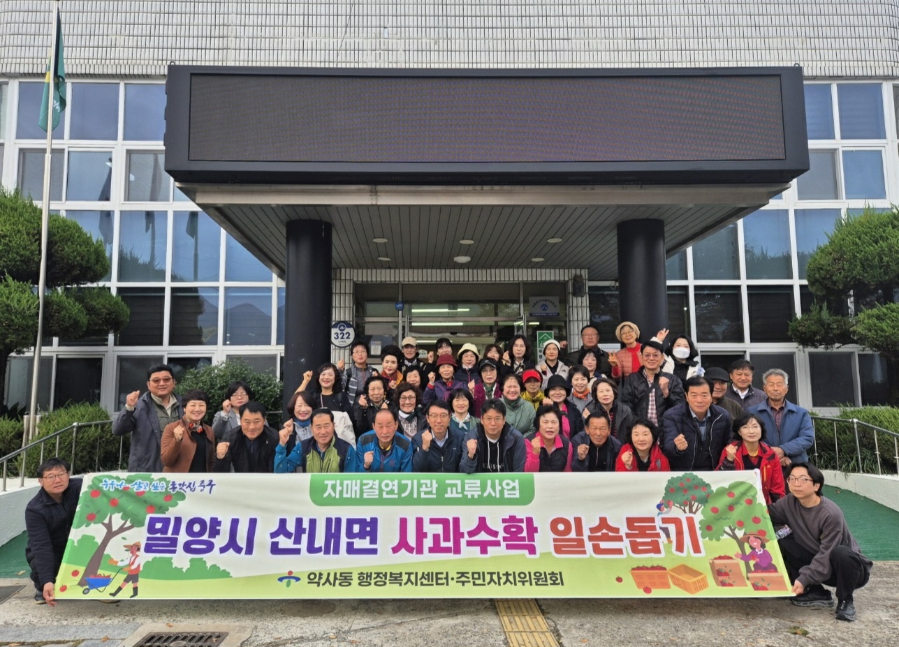 241115 약사동행정복지센터 및 주민자치위원회, 밀양시 산내면 사과수확 일손돕기 이미지(1)