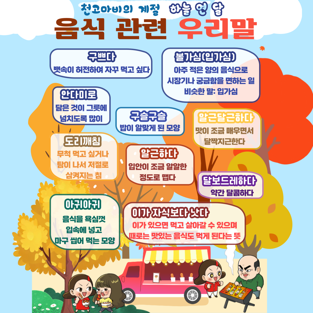 천고마비의 계절, 음식 관련 우리말(하늘 연 달 우리말) 이미지(1)