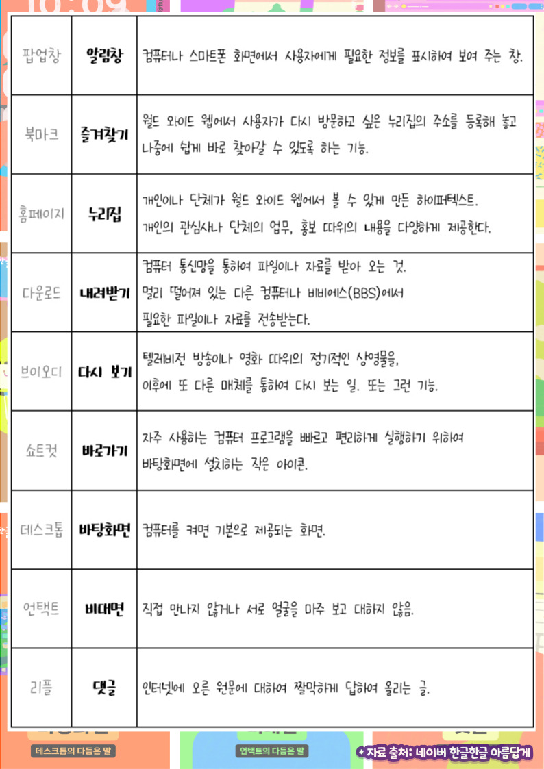 잘 다듬어진 컴퓨터 속 우리말 이미지(2)