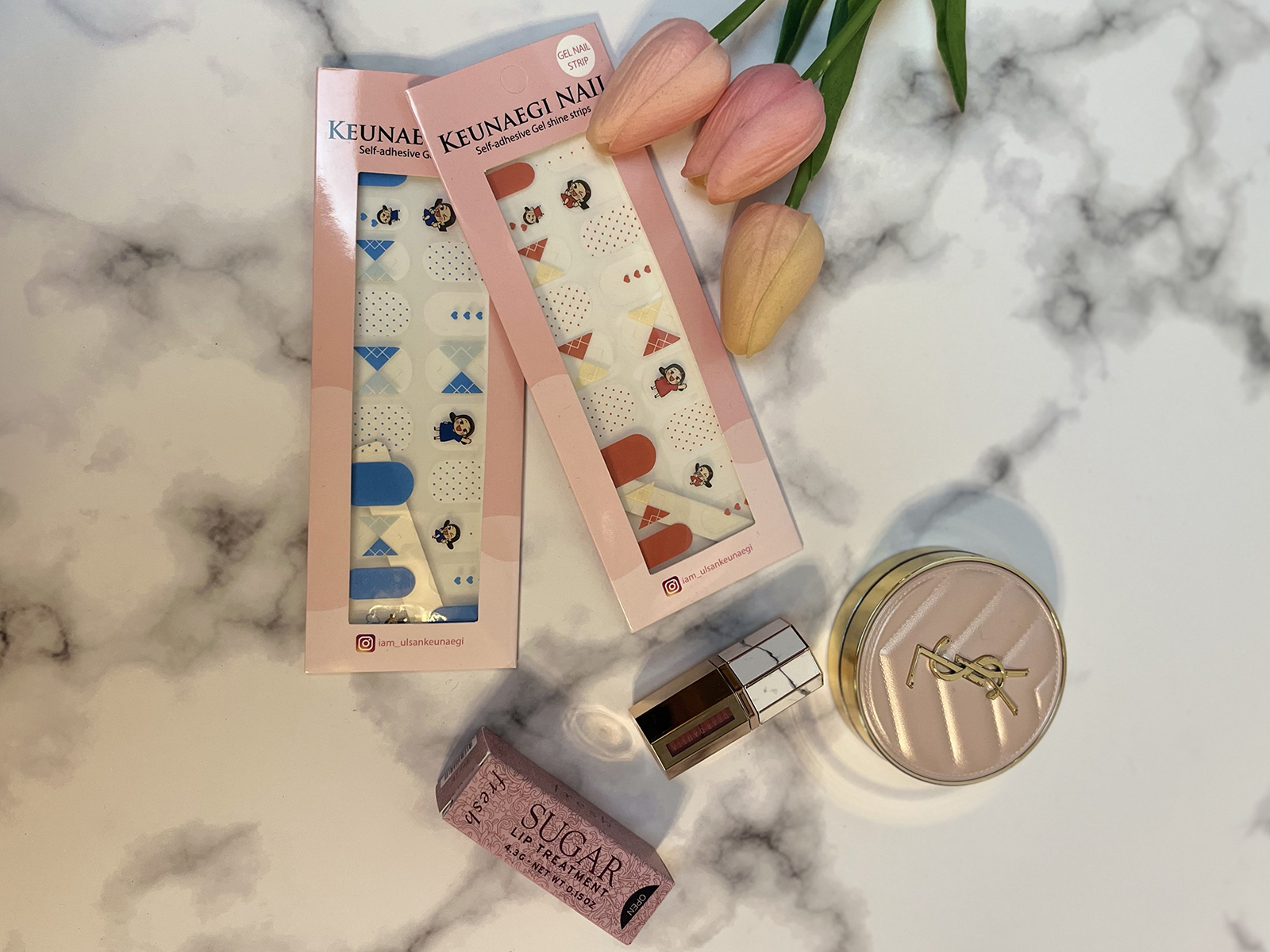 네일 스티커 2종 (빨강, 파랑) 이미지