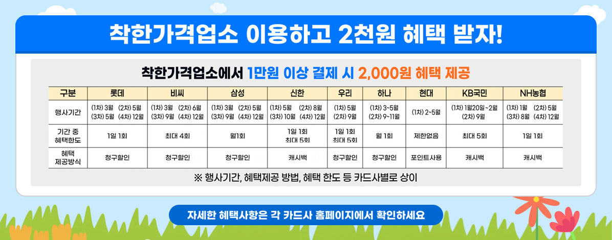착한가격업소 이용하고 2천원 혜택 받자