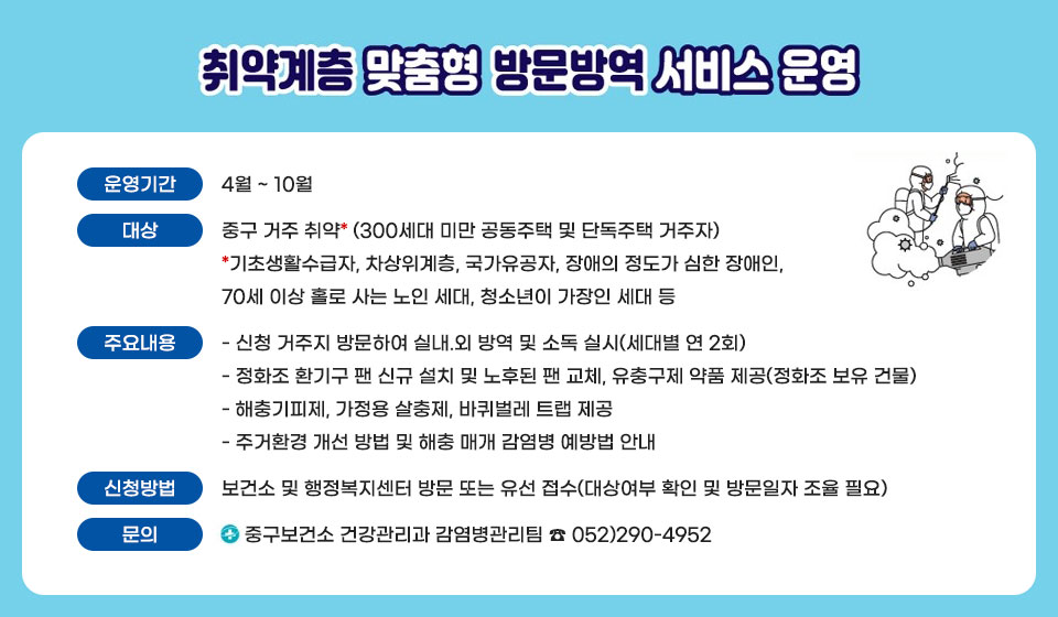 취약계층 맞춤형 방문방역 서비스 운영