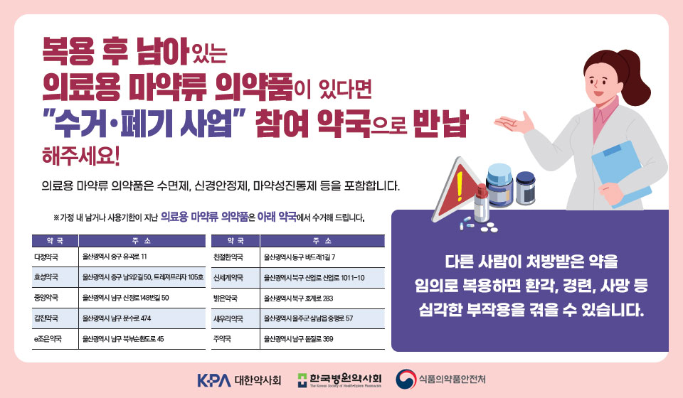 2025년 가정 내 의료용 마약류 수거 폐기 사업