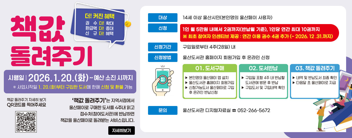 울산도서관 2026년 「책값 돌려주기」 사업