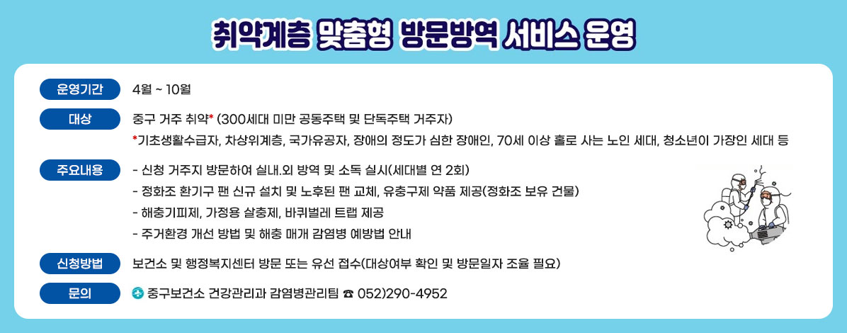 취약계층 맞춤형 방문방역 서비스 운영